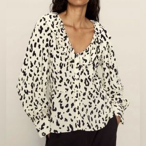 NWT, Zara women beige animal print shirt size M